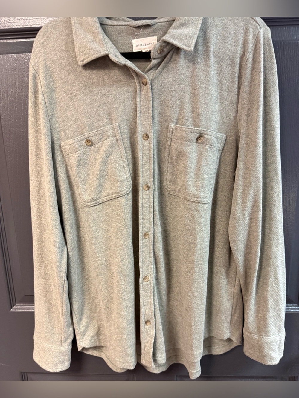 Thread & Supply Light Gray Shacket